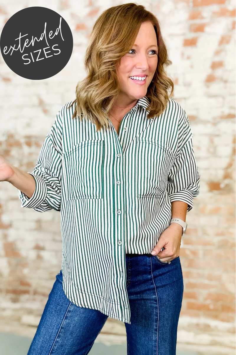 Andrea Double Pocket Stripe Top