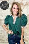 Christy Leopard Trim Top