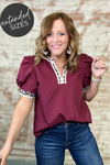 Aster Leopard Trim Top