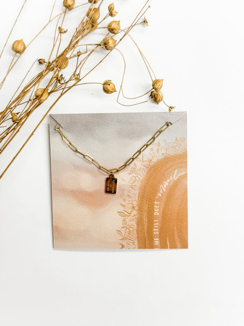 Dear Heart | Believe in Miracles Mini Tag Necklace