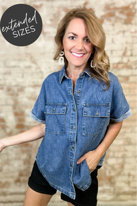 Linzy Front Pocket Denim Top