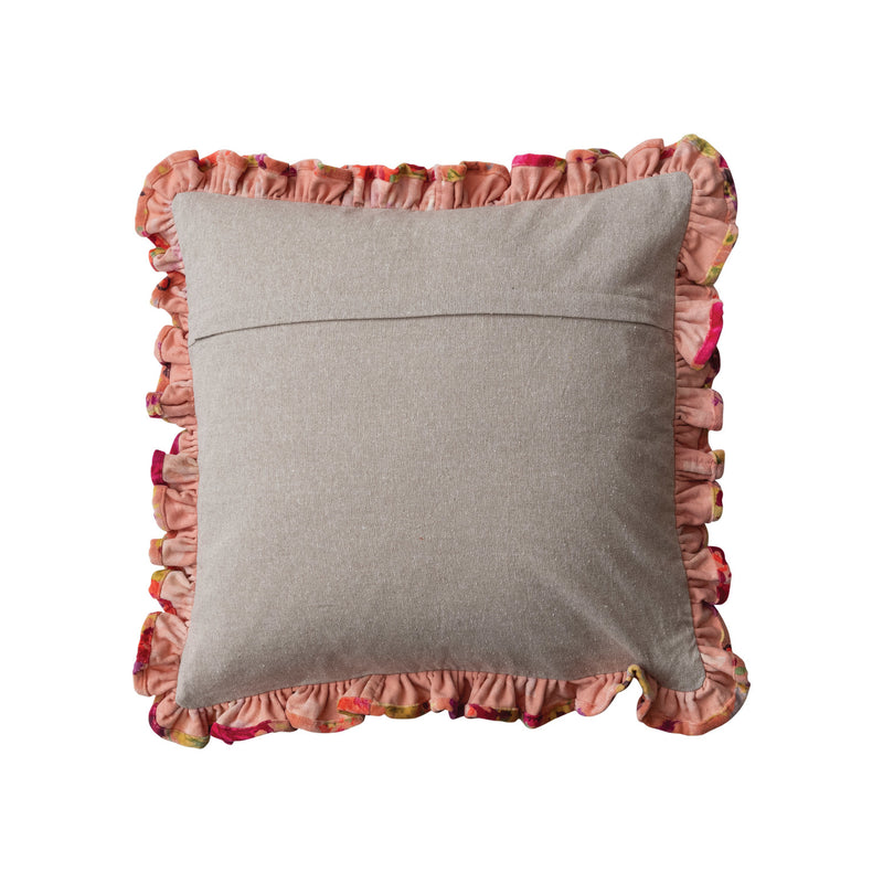 Square Cotton Velvet Printed Pillow