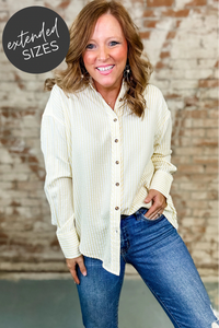 Cora Striped Button-Down Top