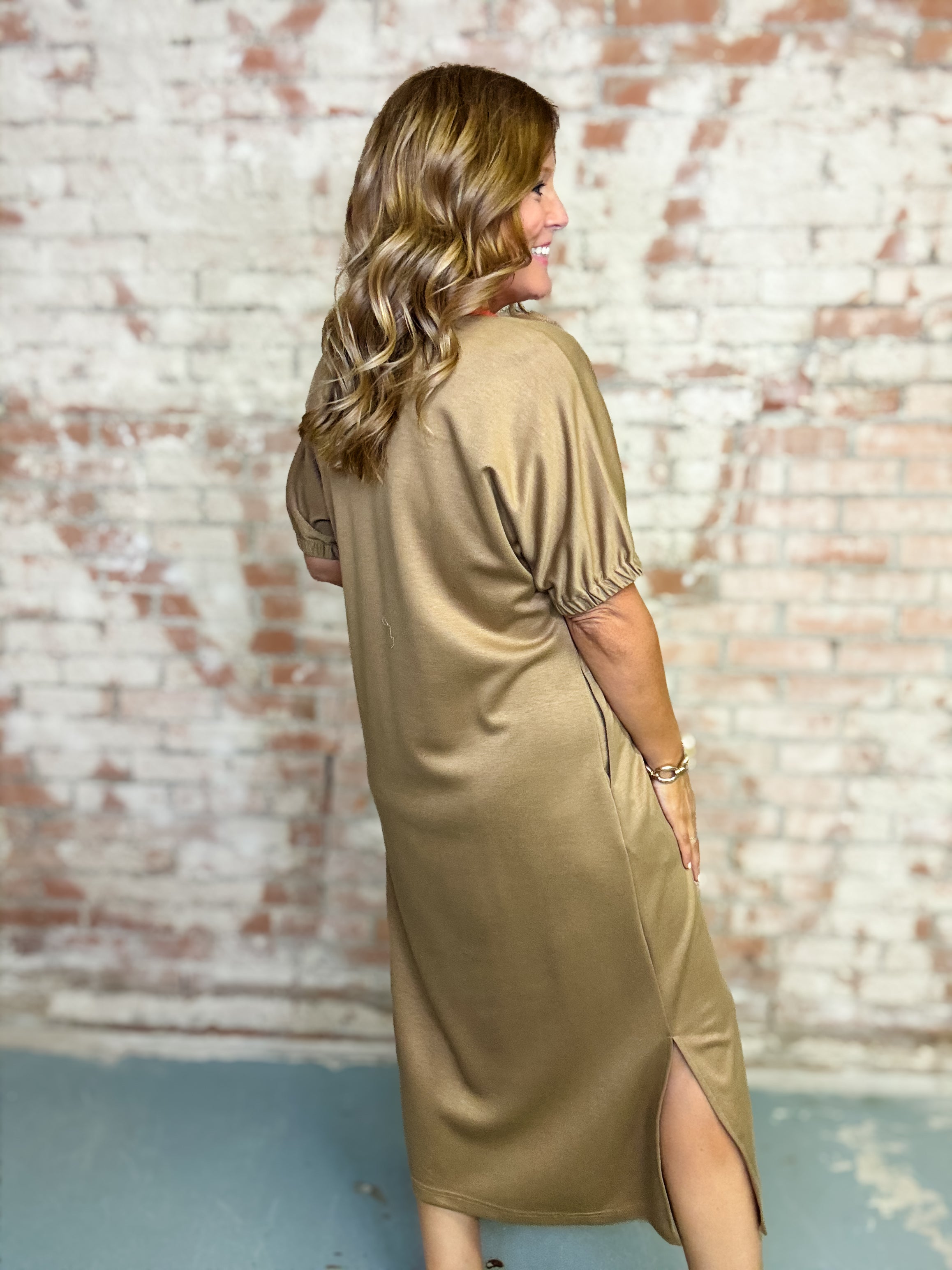 Rowan Solid Midi Dress