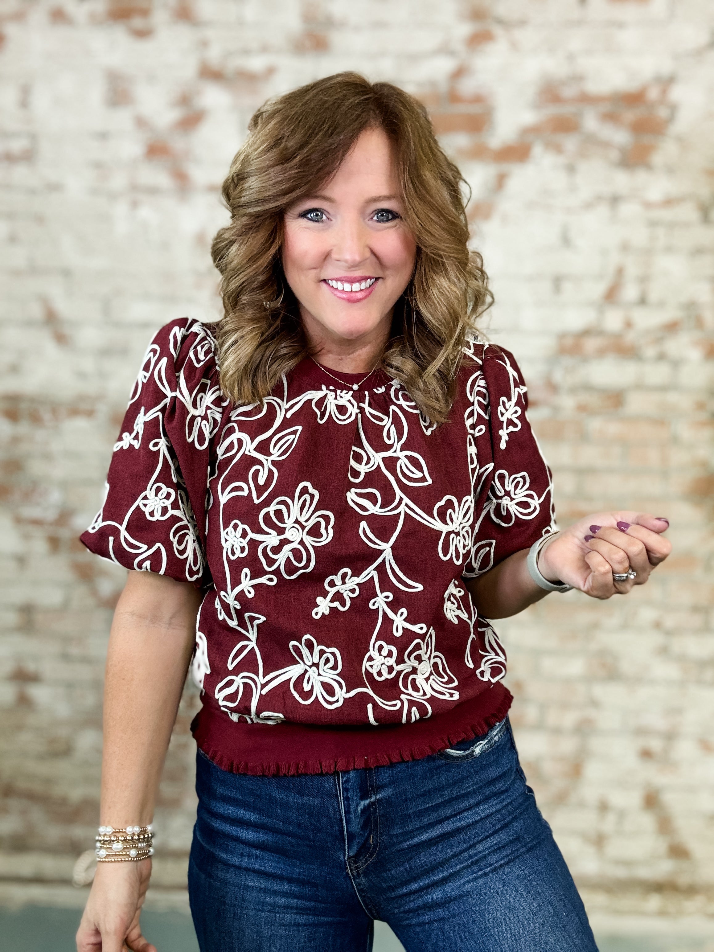 Carl Floral Embroidered Top