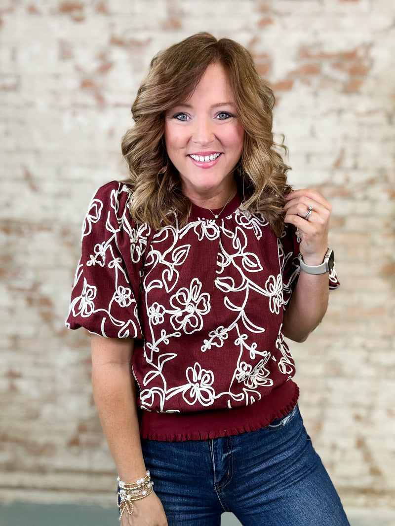 Carl Floral Embroidered Top