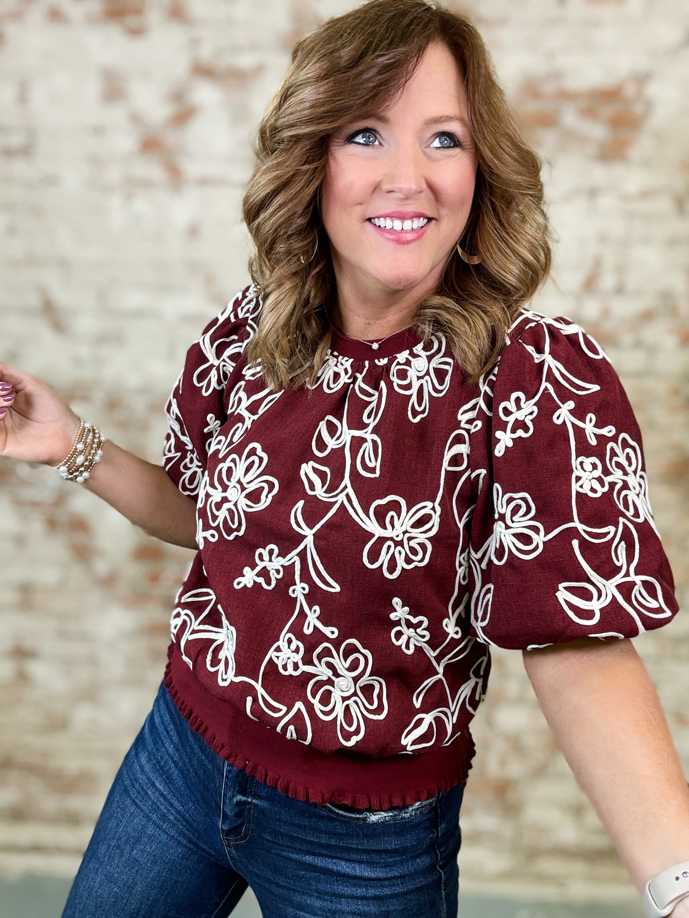 Carl Floral Embroidered Top