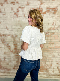 Phoebe Textured Peplum Top