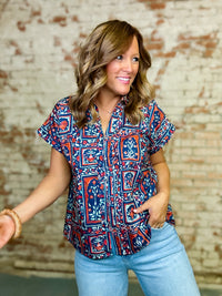 Layken Botanical Print Top
