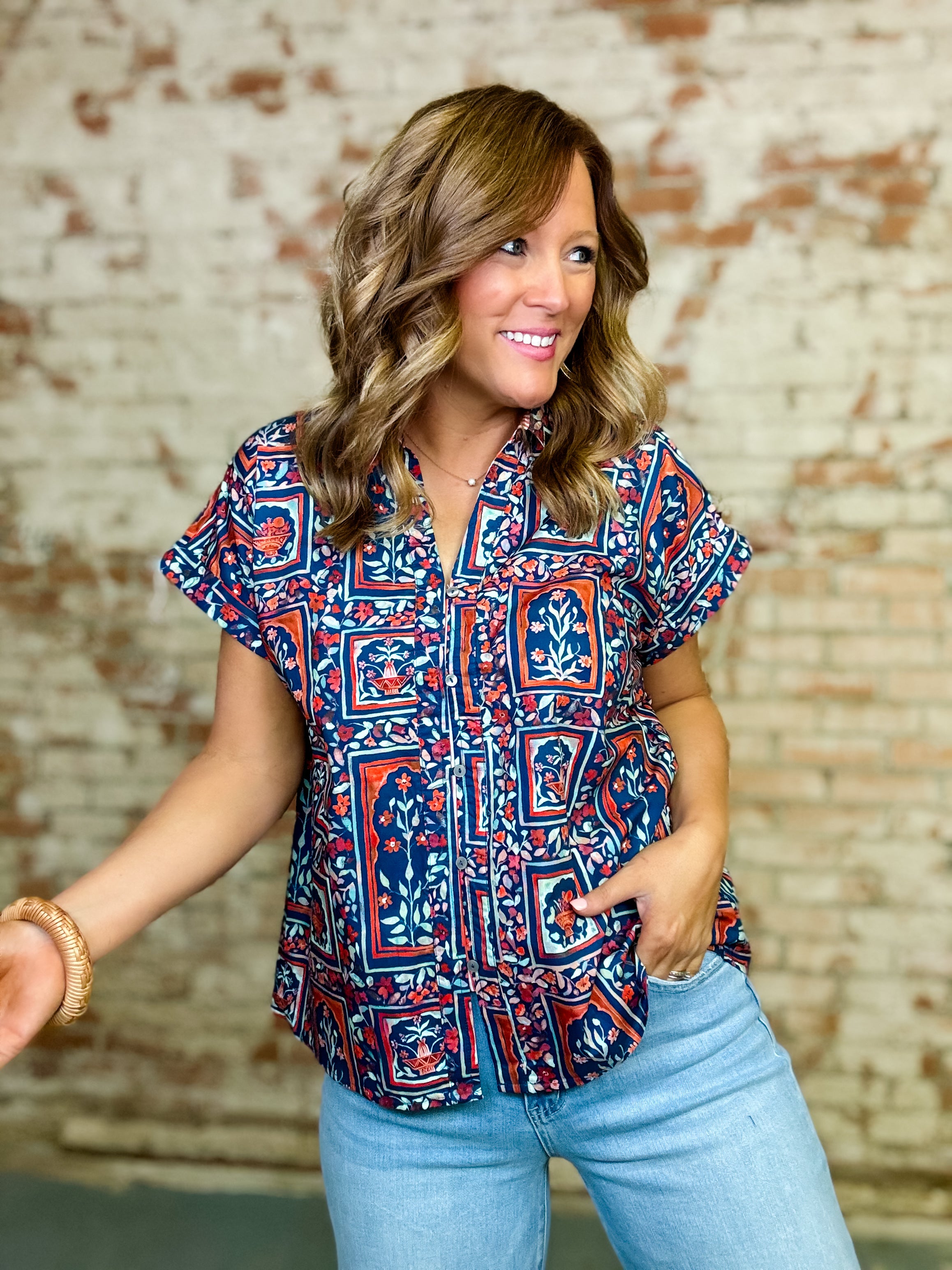 Layken Botanical Print Top