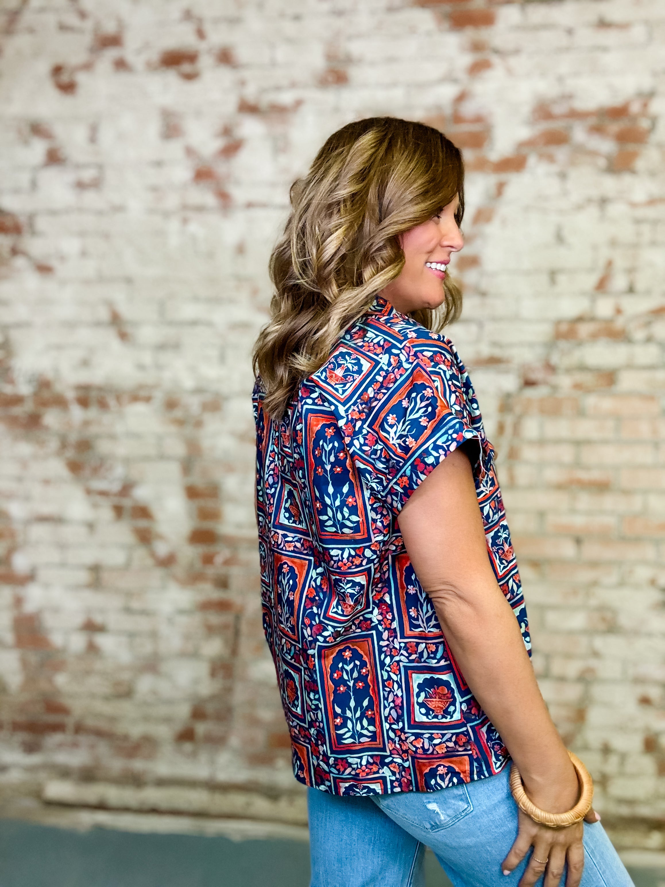 Layken Botanical Print Top