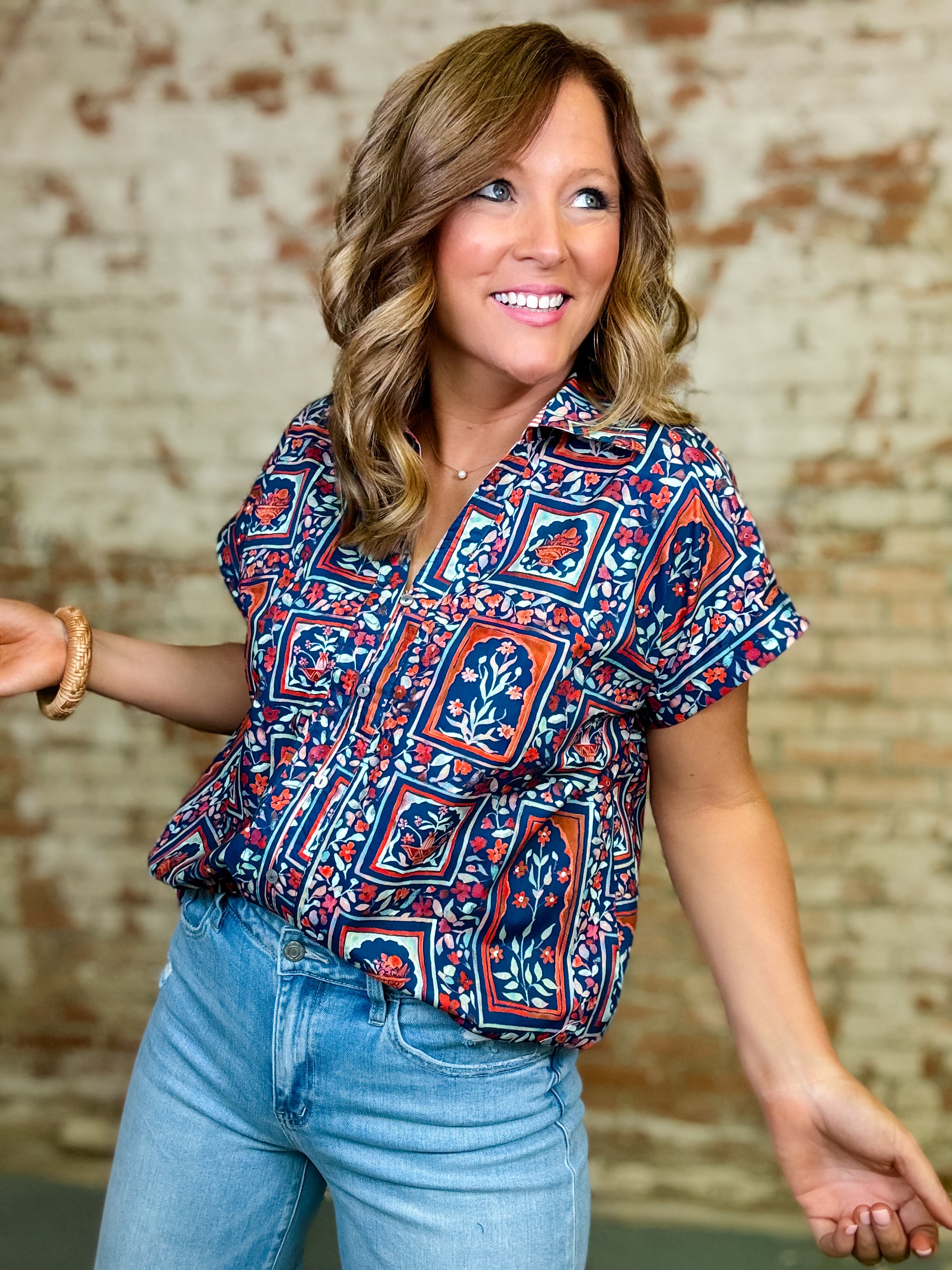 Layken Botanical Print Top