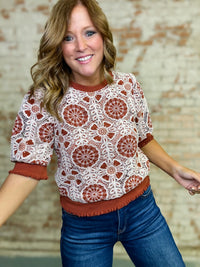 Cynthia Crochet Lace Top