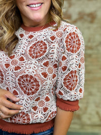 Cynthia Crochet Lace Top
