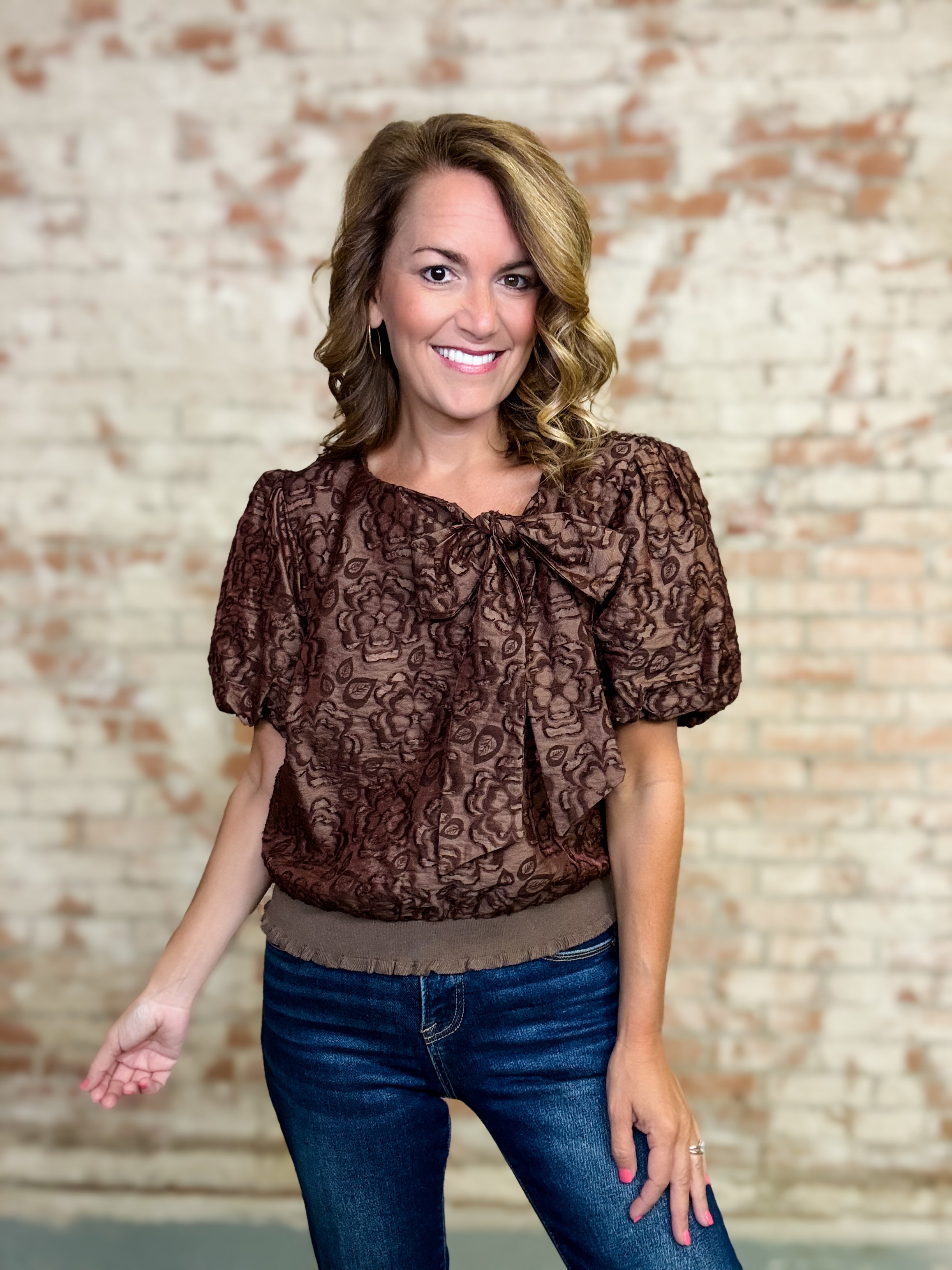 Marlena Floral Textured Top