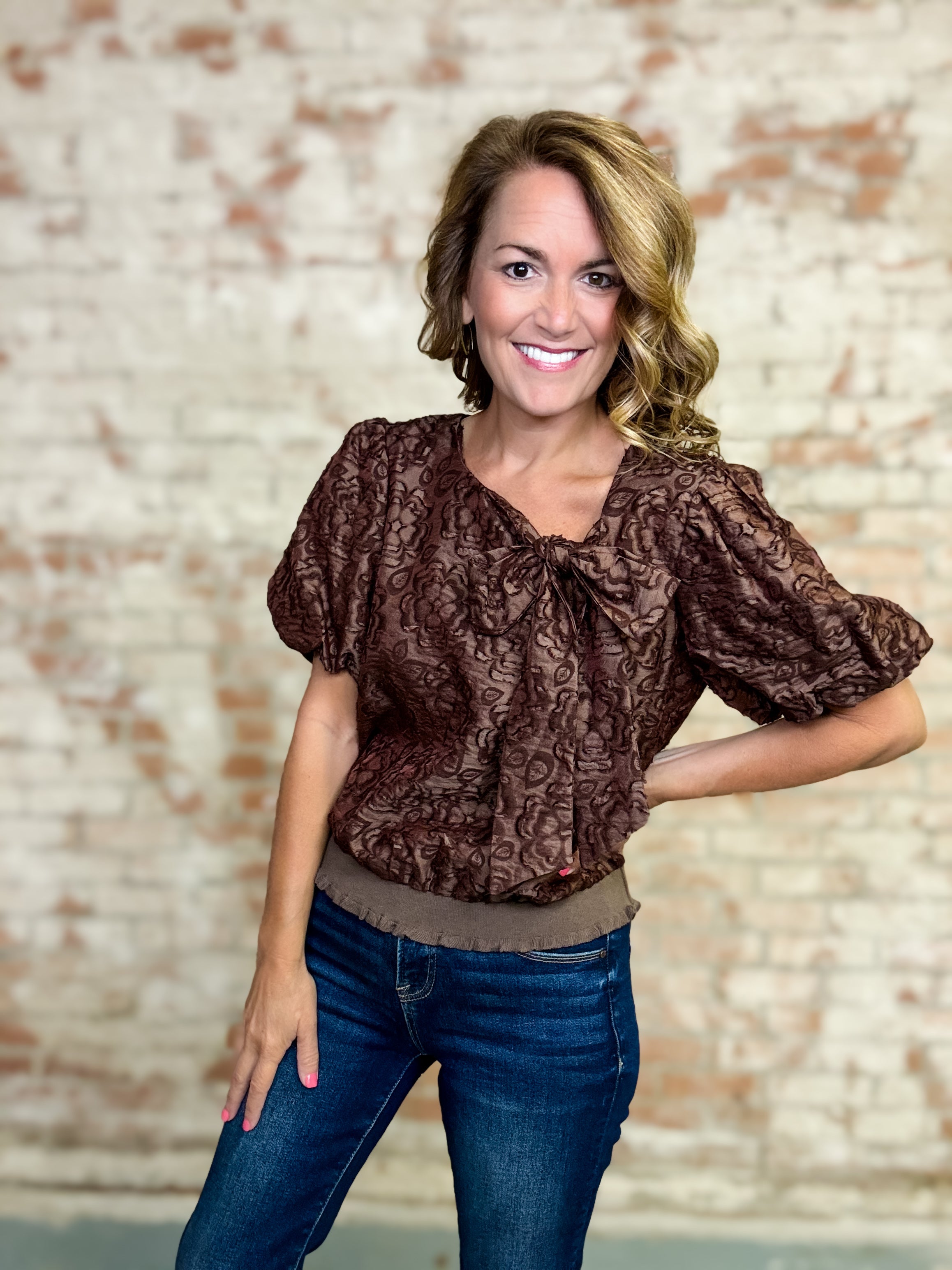 Marlena Floral Textured Top