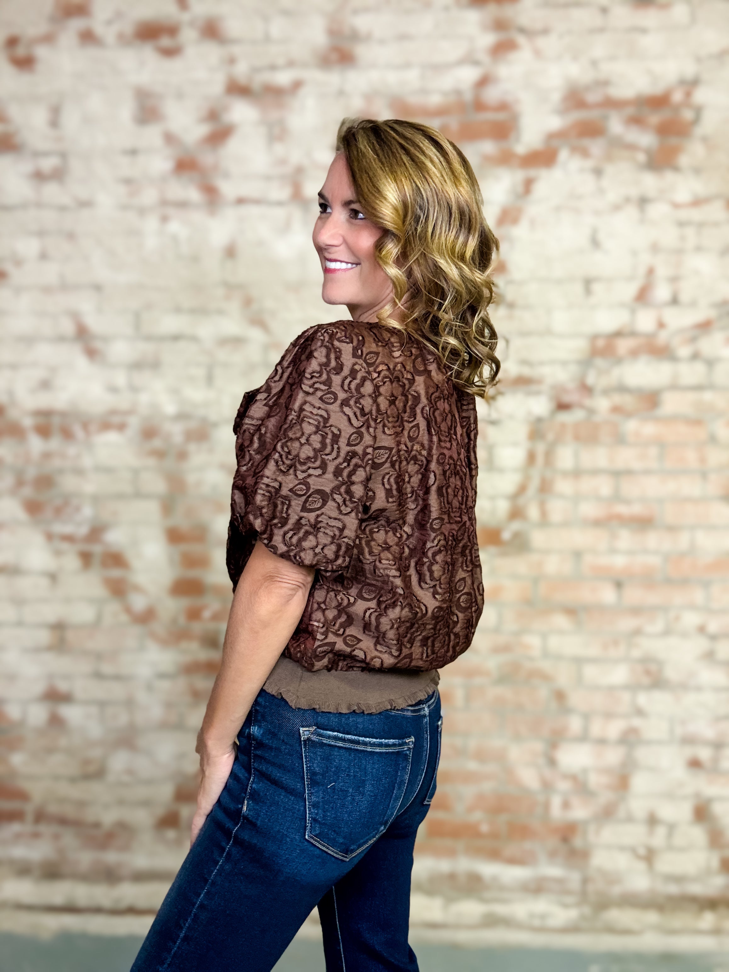 Marlena Floral Textured Top