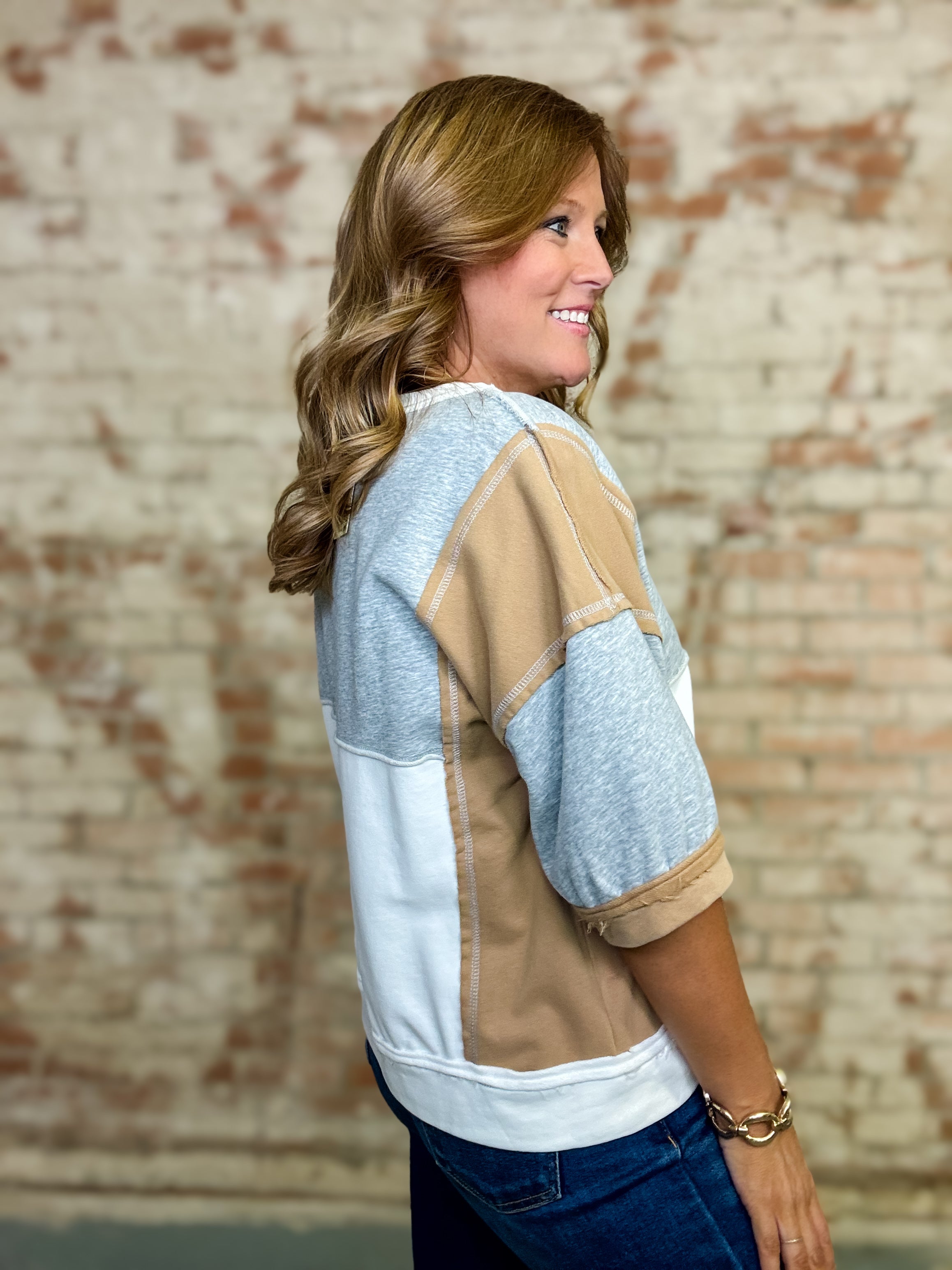 Justina Colorblock Top