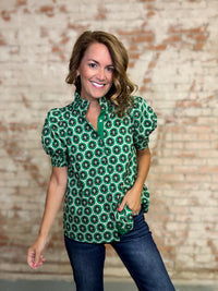 Jaci Geometric Print Top
