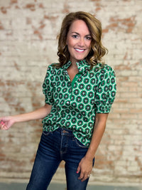 Jaci Geometric Print Top