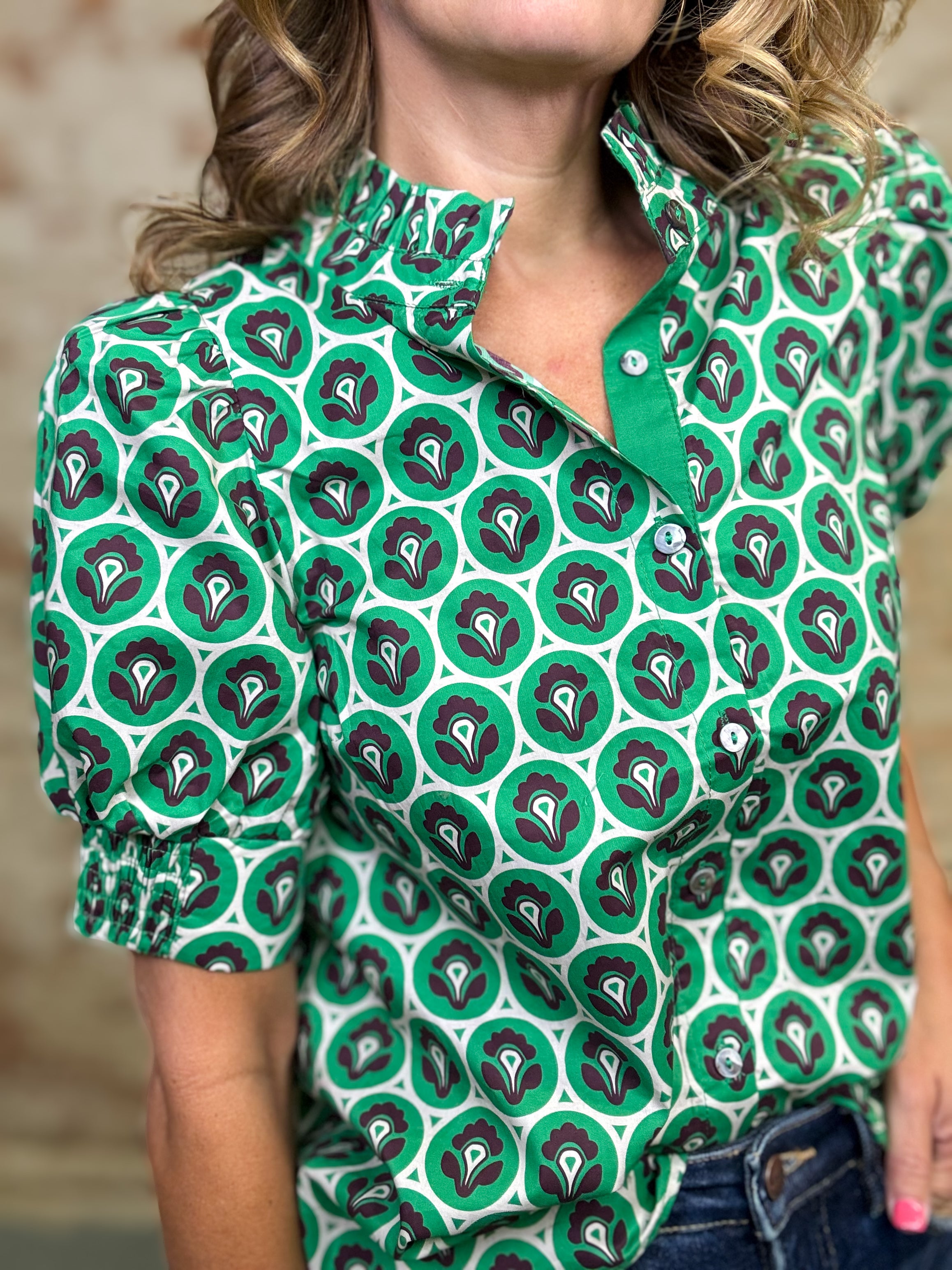 Jaci Geometric Print Top