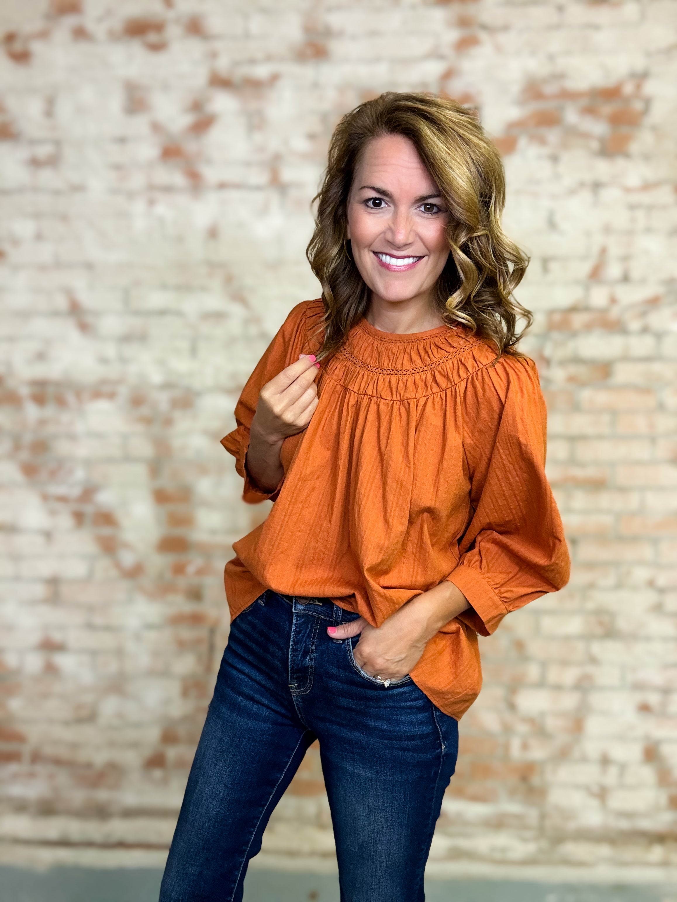 Libby Pleated Top