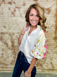 THML Gentry Floral Sleeve Top