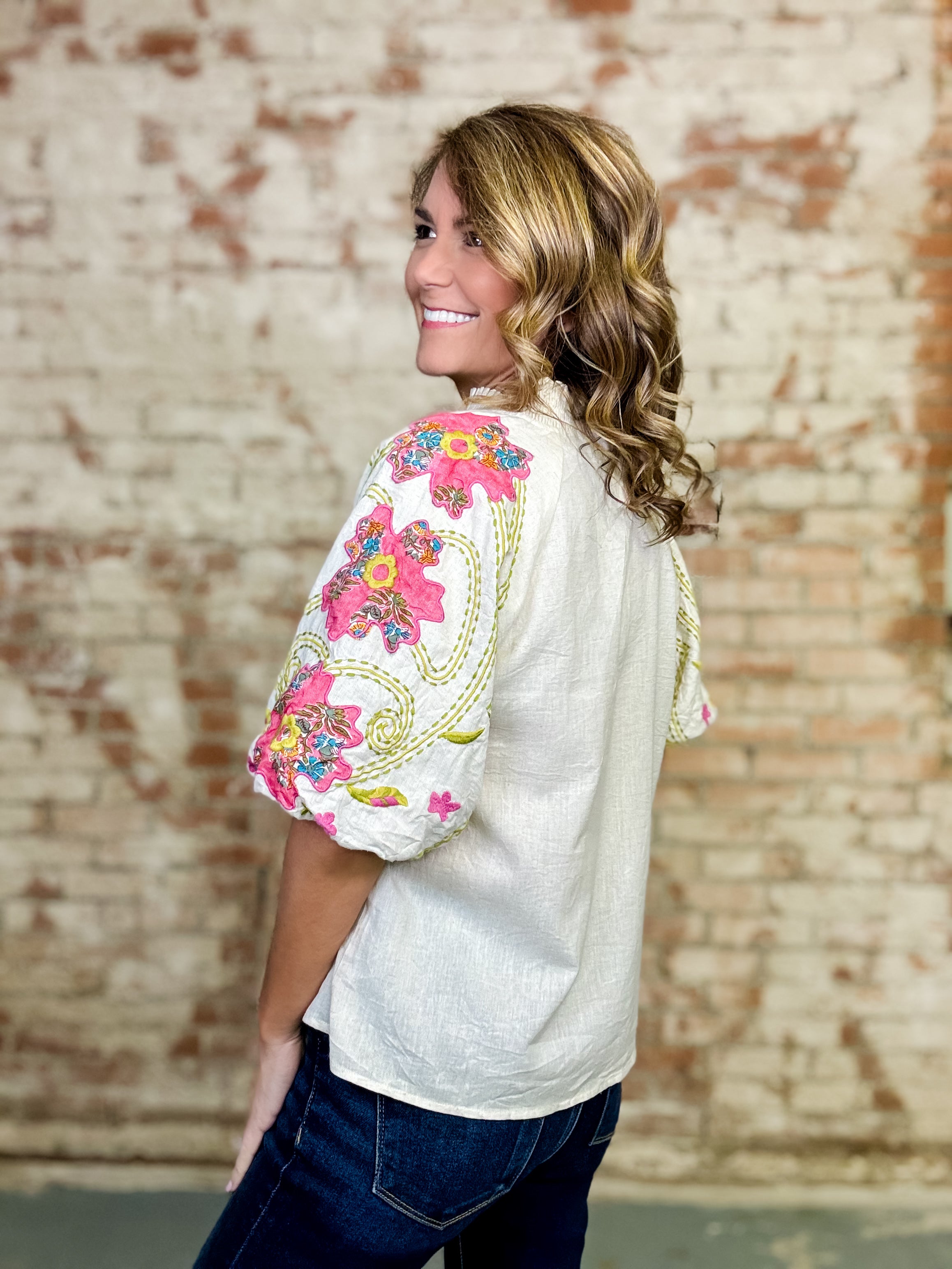 THML Gentry Floral Sleeve Top