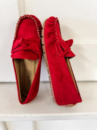 Corky's Driving Miss Daisy Red Suede Flat