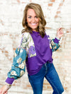 Kari Floral Patch Sleeve Top