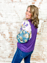 Kari Floral Patch Sleeve Top