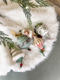 Hand-Painted Paper Mache Ornament with Bow