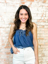 Brazos Ruffle Denim Top - FINAL SALE