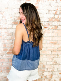 Brazos Ruffle Denim Top - FINAL SALE