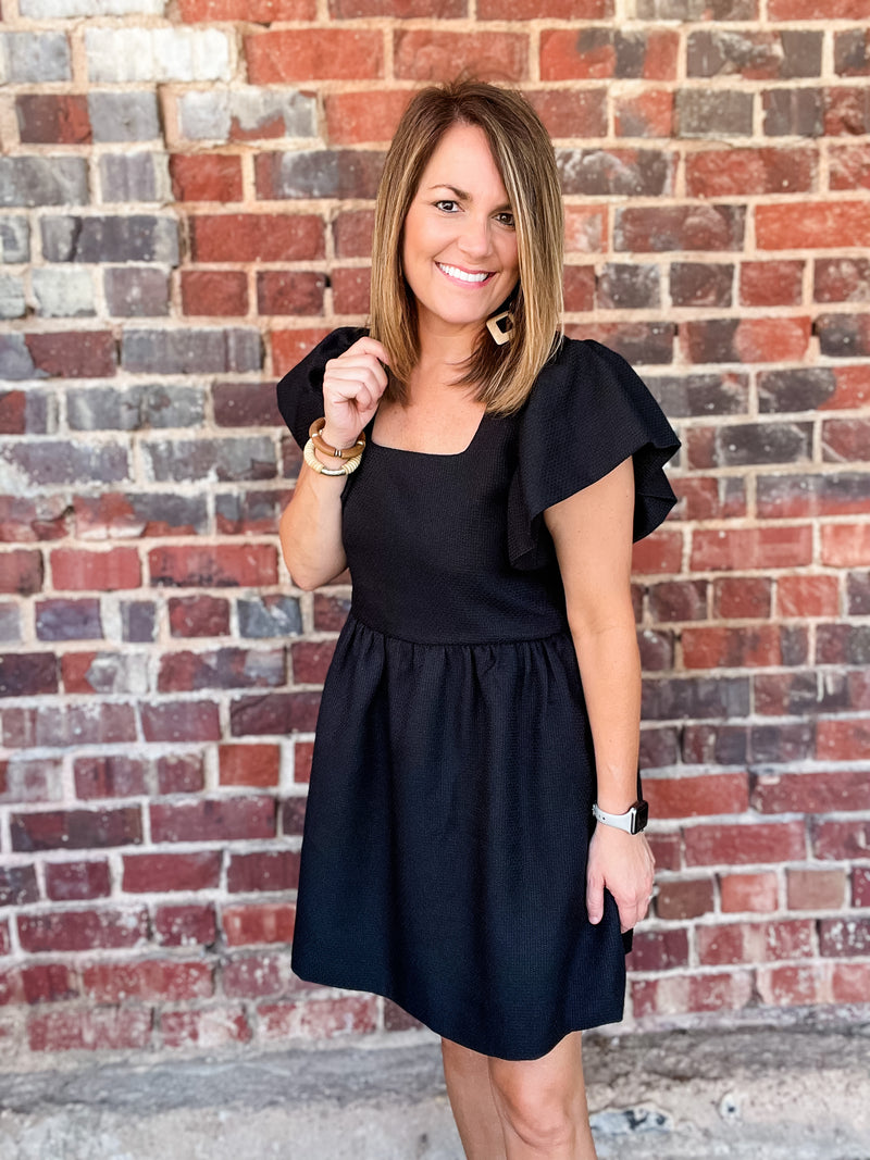 Black Square Neck Dress