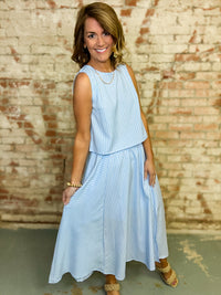 Roxann Striped Skirt Set