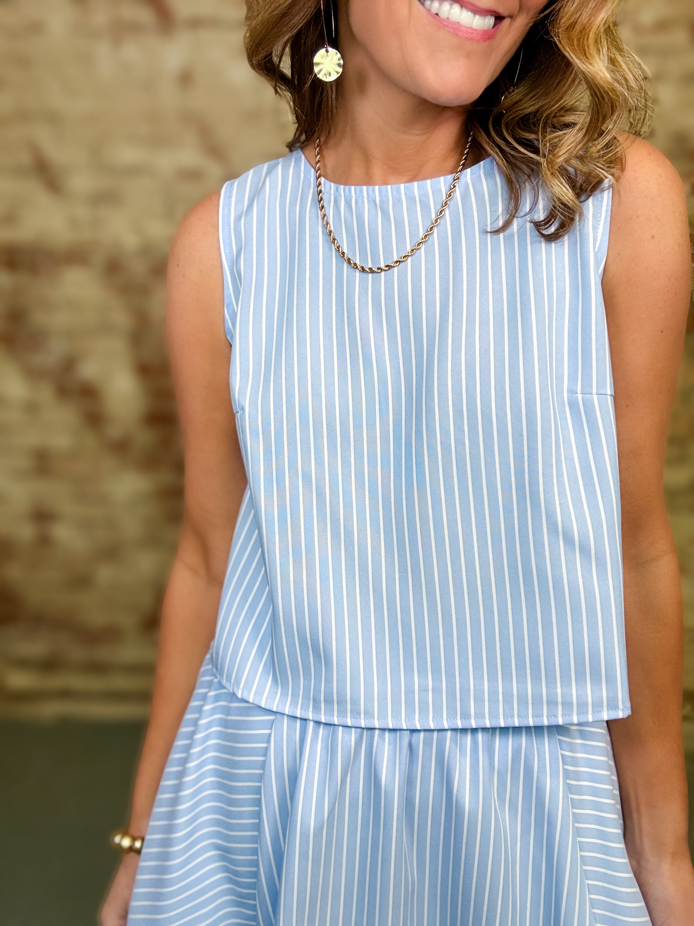 Roxann Striped Skirt Set