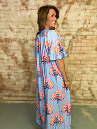 Alleisha Flutter Sleeve Midi Dress