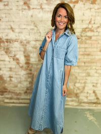 Charlesa Denim Midi Dress