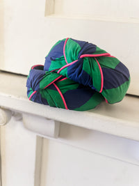 Navy Festive stripe Headband