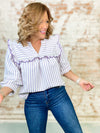 Aaron Ruffled Stripe Top