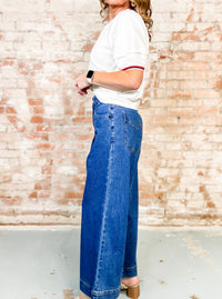 Bentley Pleat Cropped Jeans