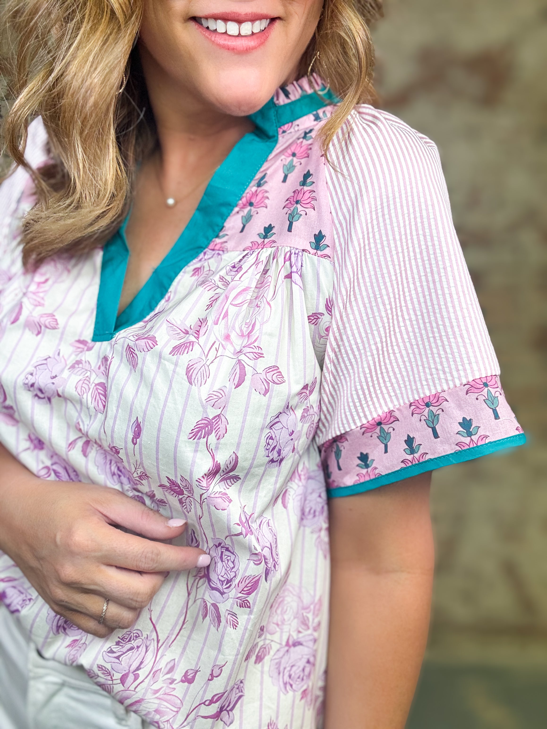 Milton Stripe Floral Top