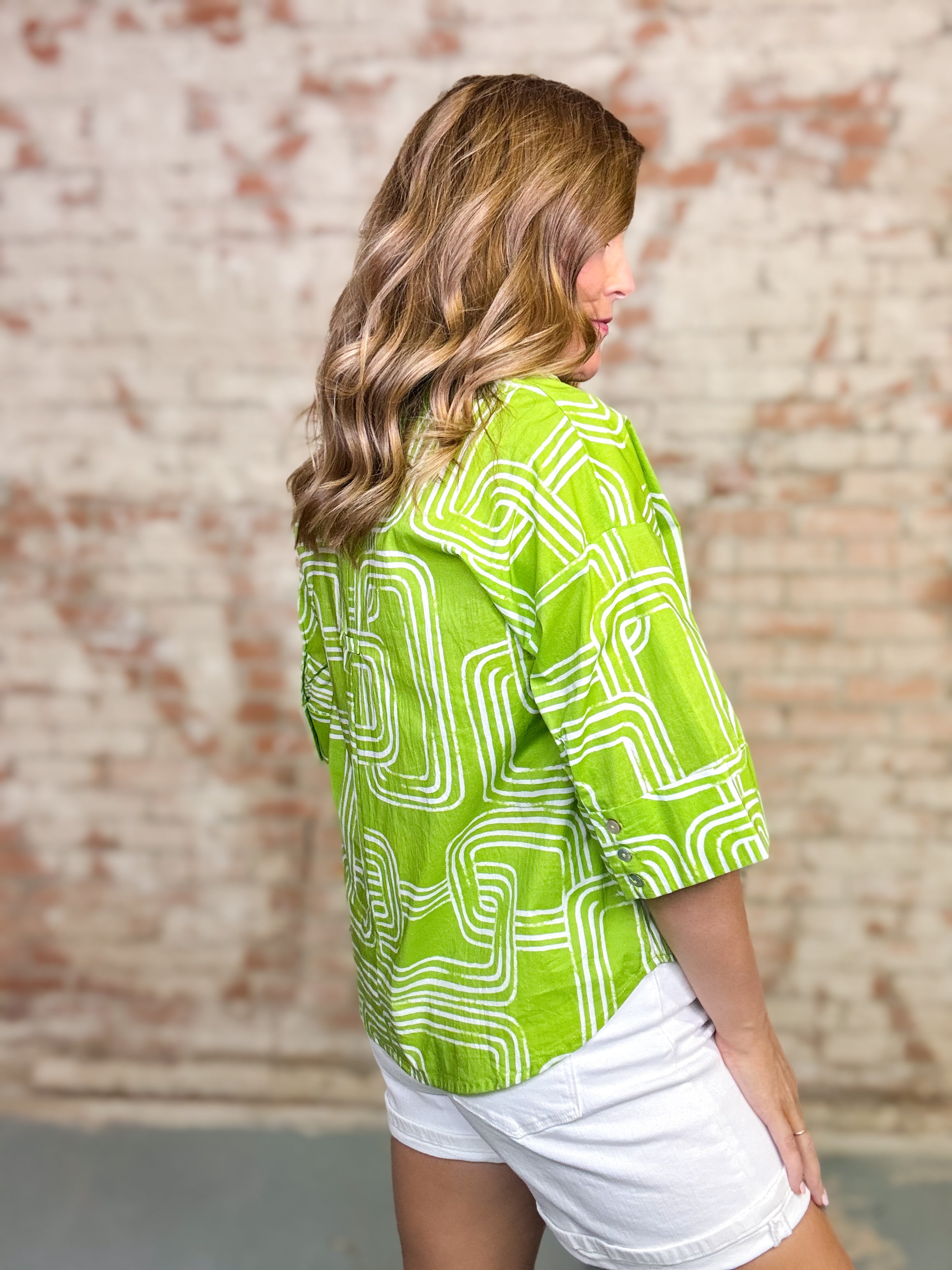 Leshia Abstract Print Top