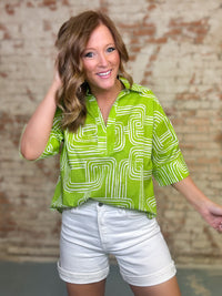 Leshia Abstract Print Top