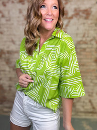 Leshia Abstract Print Top