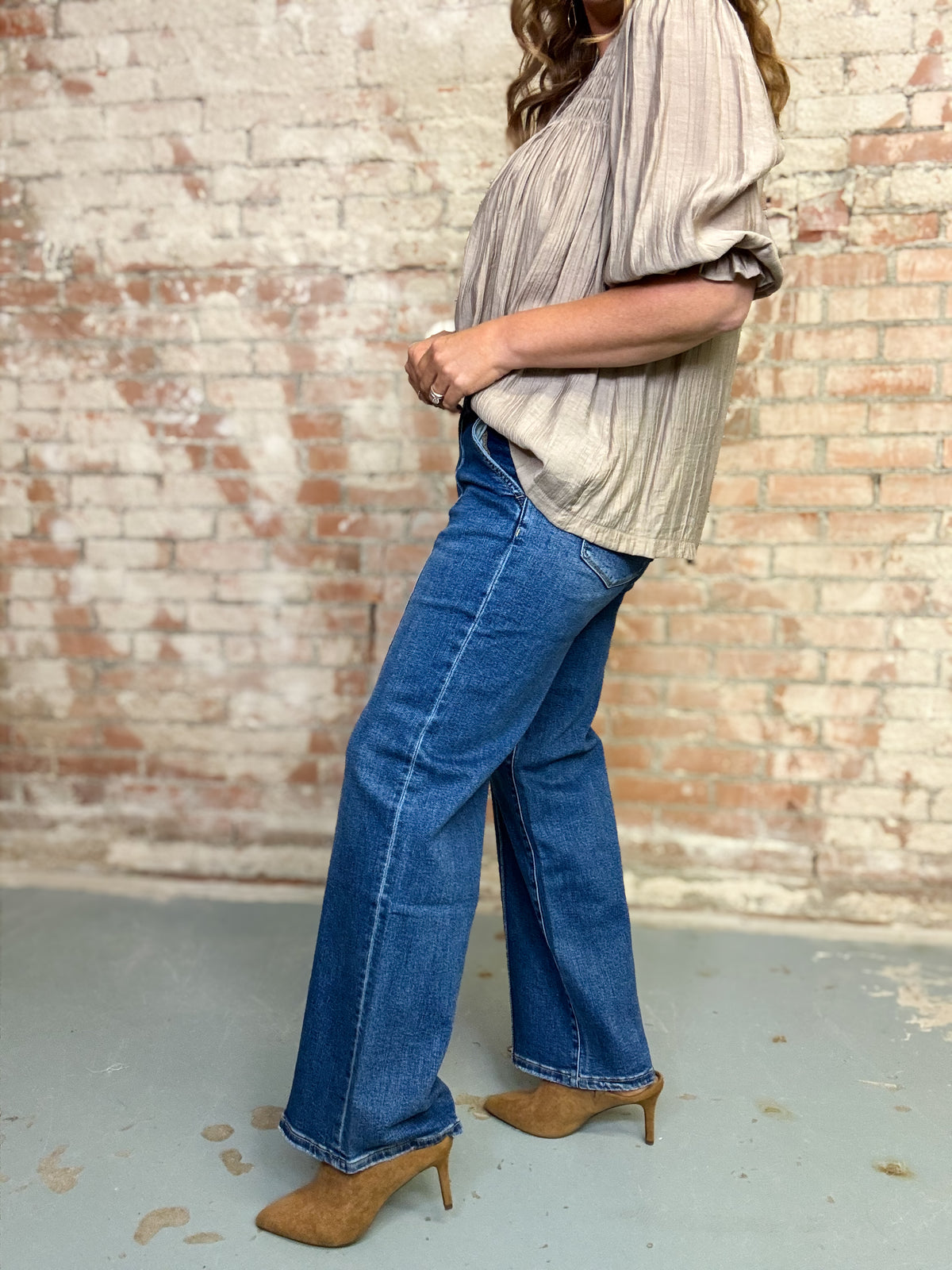 Adam High Rise Pintuck Jeans