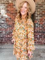 Floral Mock Neck Mini Dress