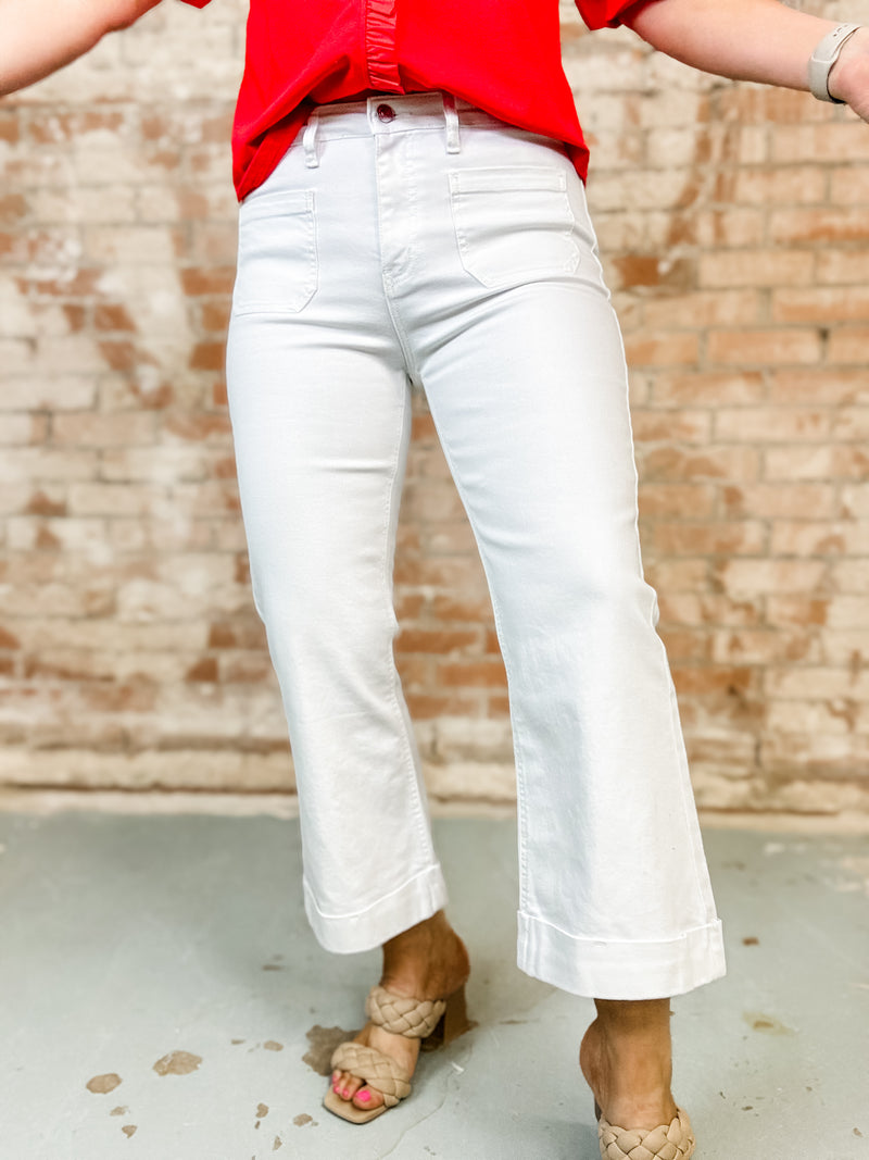 Rhysa High Rise Cropped Flare Jeans