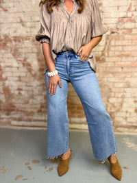 Kordell Cropped Raw Hem Jeans